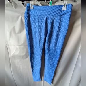 Textured Blue Leggings